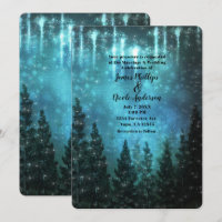 Starry Lights Rustic Pine Trees Country Wedding