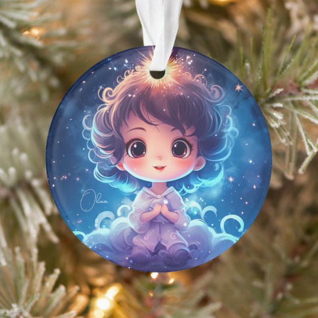 Starry Little Princess Nighttime Girly Personalise Ornament (Tree)