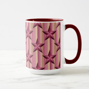 Starry Maroon Pink Beige White Combo Mug