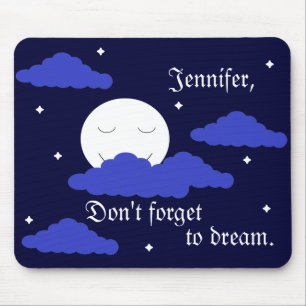 Starry Moon with Clouds: Mouse Pad