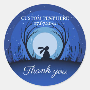Starry Moonlit Night Classic Round Sticker