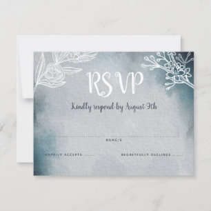 Starry Moonlit Night Monogram Wedding RSVP Card