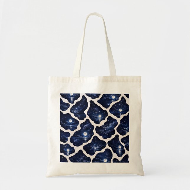 Starry Moonlit Ocean Night Tote Bag (Front)