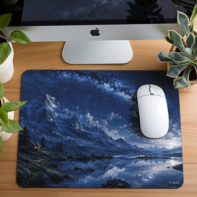 Starry Mountain Lake Escape Mouse Pad (Creator Uploaded)
