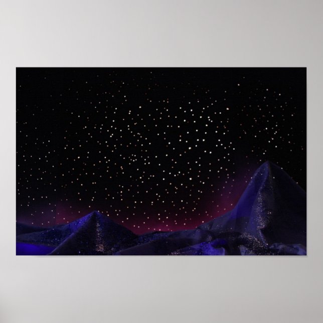 Starry Mountain Night Poster (Front)
