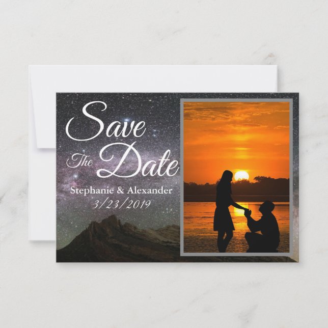 Starry Mountain Sky Save the Date Wedding (Front)