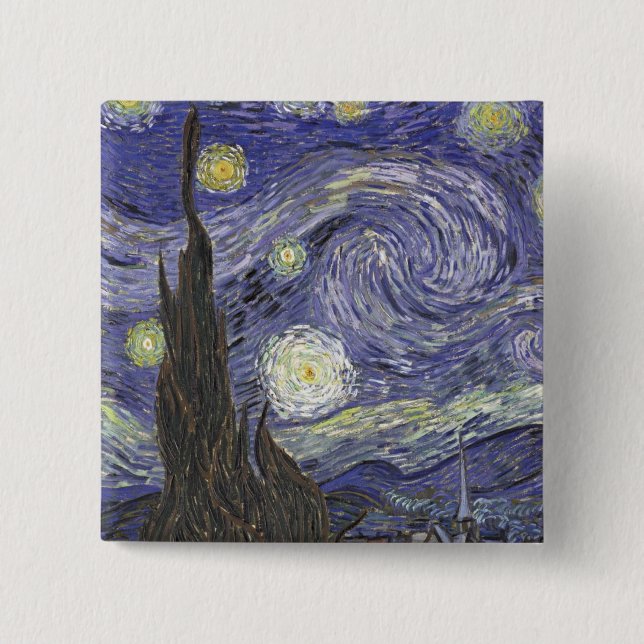 Starry Night 15 Cm Square Badge (Front)