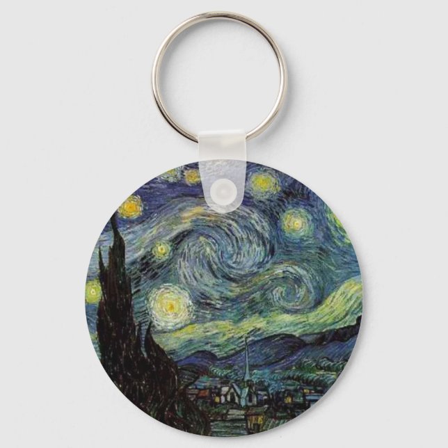 starry night,1889,Vincent van Gogh Key Ring (Front)