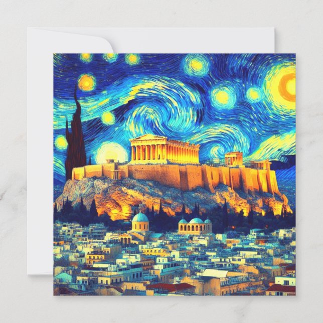 Starry Night Acropolis Athens Greece (Front)