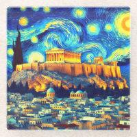 Starry Night Acropolis Athens Greece