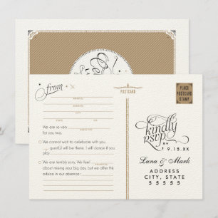 Starry Night Adlibs RSVP Wedding Postcard