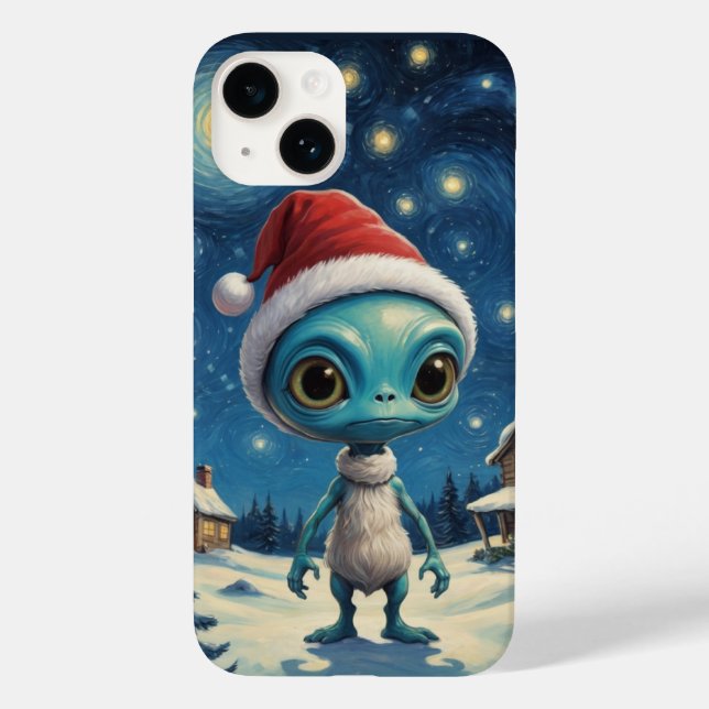 Starry Night Alien Cute Christmas Case-Mate iPhone Case (Back)