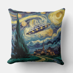 Starry Night and UFO Cushion