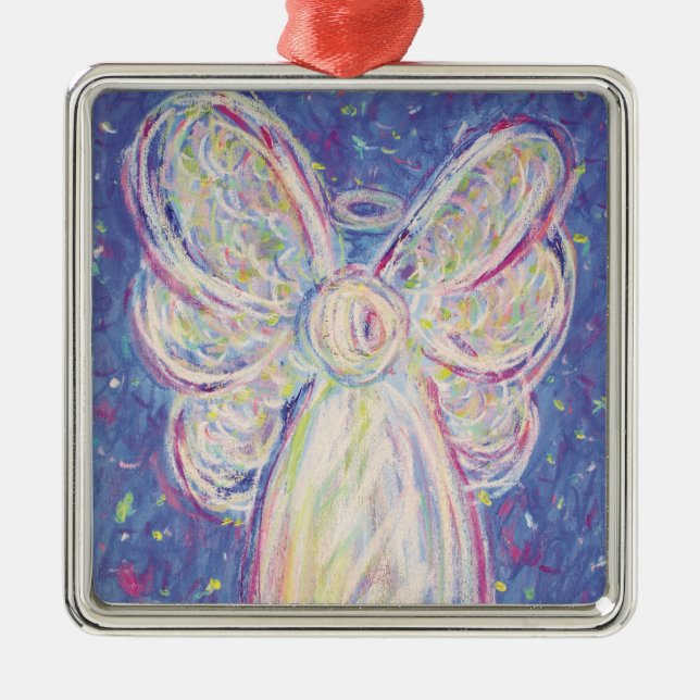 Starry Night Angel Art Holiday Gift Ornaments (Front)