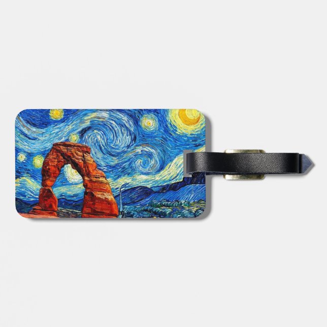 Starry Night Arches National Park Luggage Tag (Back Horizontal)