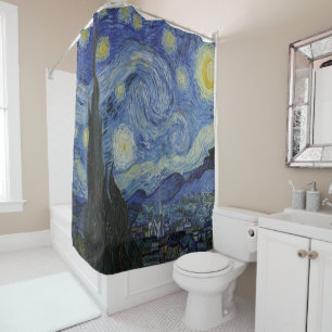 Starry Night Art - Vincent Van Goh Inspired Shower Curtain