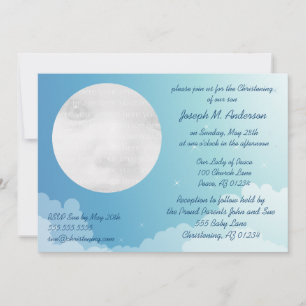 Starry Night Baby Christening Invitation