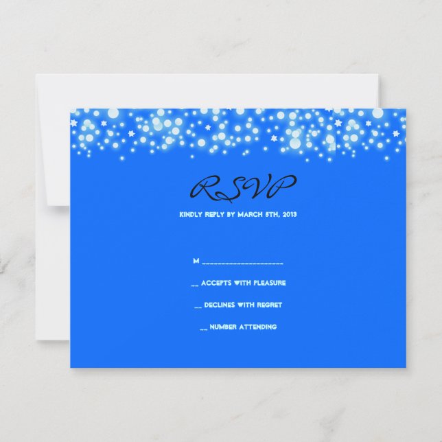 STARRY NIGHT Bar Bat Mitzvah Reply Response Card (Front)