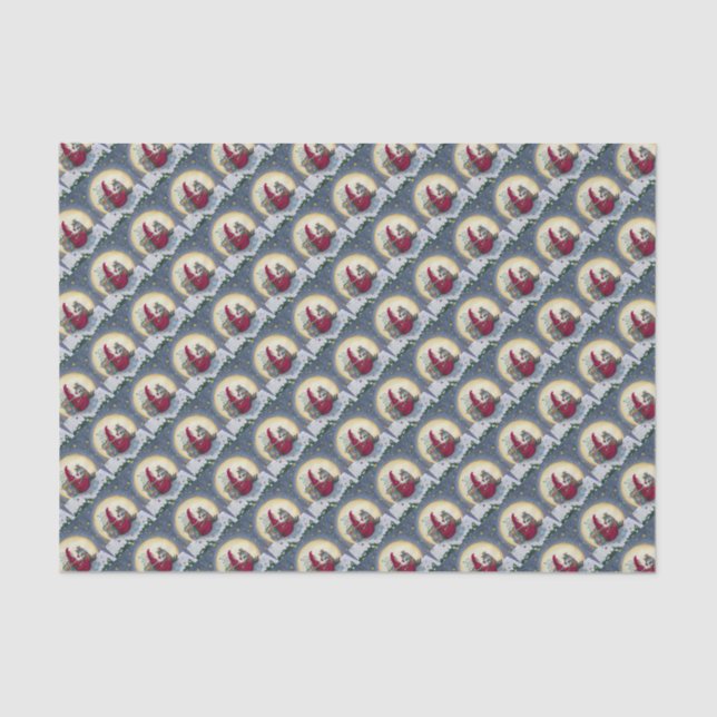 Starry Night Belsnickle Santa CHRISTMAS PACKAGES Tissue Paper (Front)