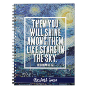 Starry Night - Bible Verse Custom Notebook