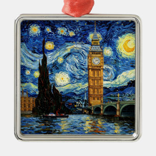 Starry Night Big Ben London England Metal Ornament