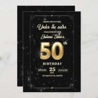 Starry Night Birthday Invitation, 50th Birthday
