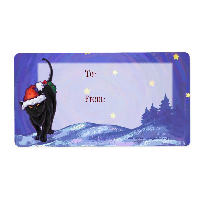 Starry Night Black Cat Christmas (Front)