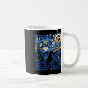 Starry Night Black Cat Comma La Kamala Harris  Coffee Mug