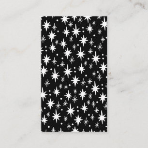 Starry Night Black White Pattern Elegant Business Card