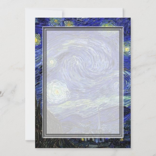 Starry Night, blank invitations. Invitation (Front)