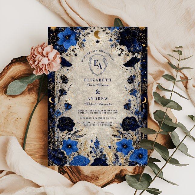 Starry Night Bloom Wedding Invitation (Creator Uploaded)