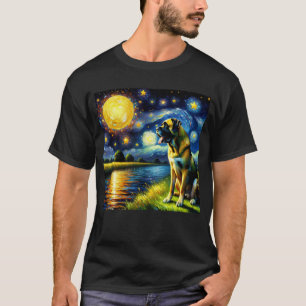 Starry Night Boerboel Dog Van Gogh Lover T-Shirt