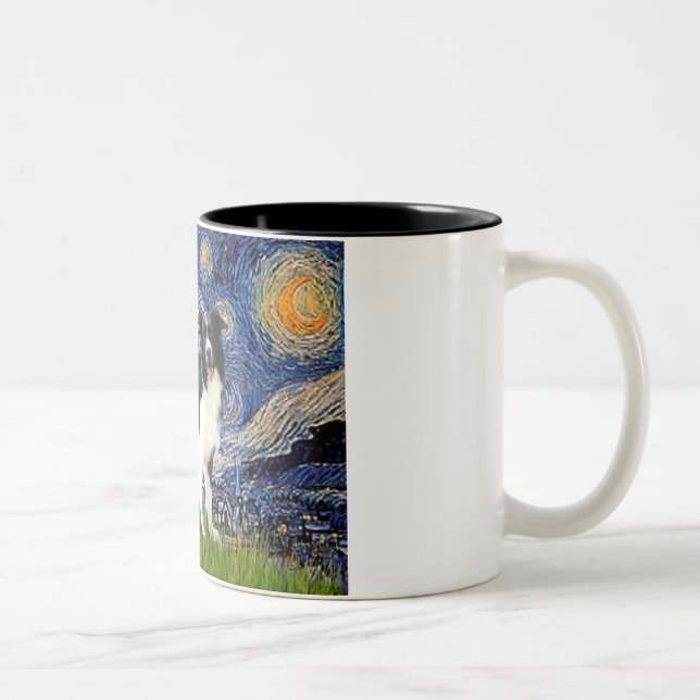 Starry Night - Border Collie (Z) Two-Tone Coffee Mug (Right)