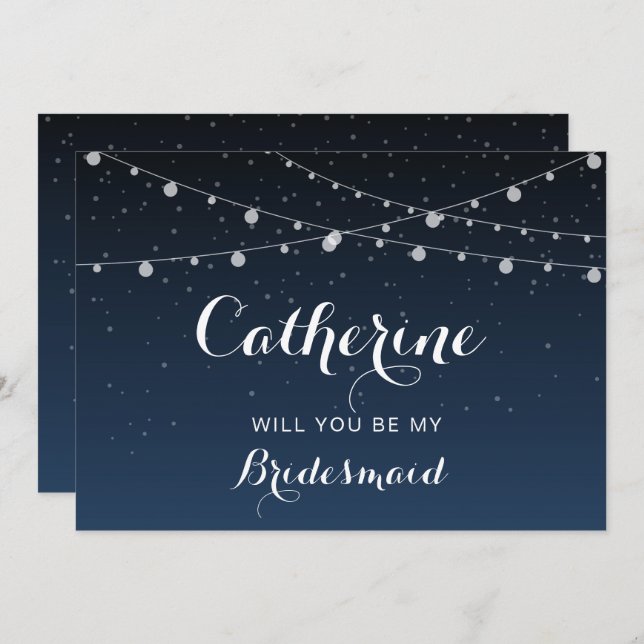 Starry Night Bridesmaid Proposal Card (Front/Back)