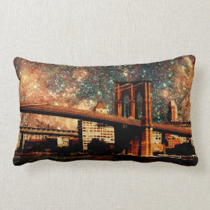 Starry Night Brooklyn Bridge Pillow