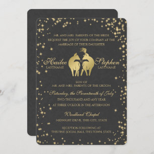 Starry Night Buck and Doe Invitation