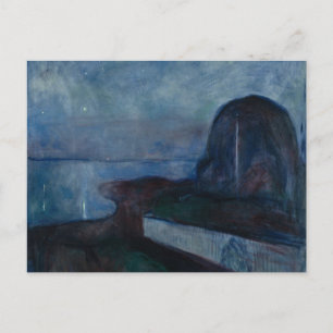 Starry night by Edvard MUNCH,symbolist painter Postcard