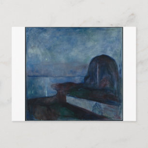 Starry night by Edvard MUNCH,symbolist painter Postcard