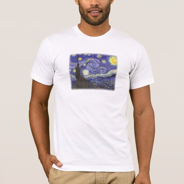 Starry Night by Van Gogh basic  t-shirt (Front)