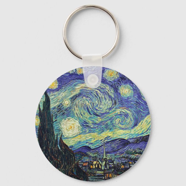 Starry Night by van Gogh Key Ring (Front)