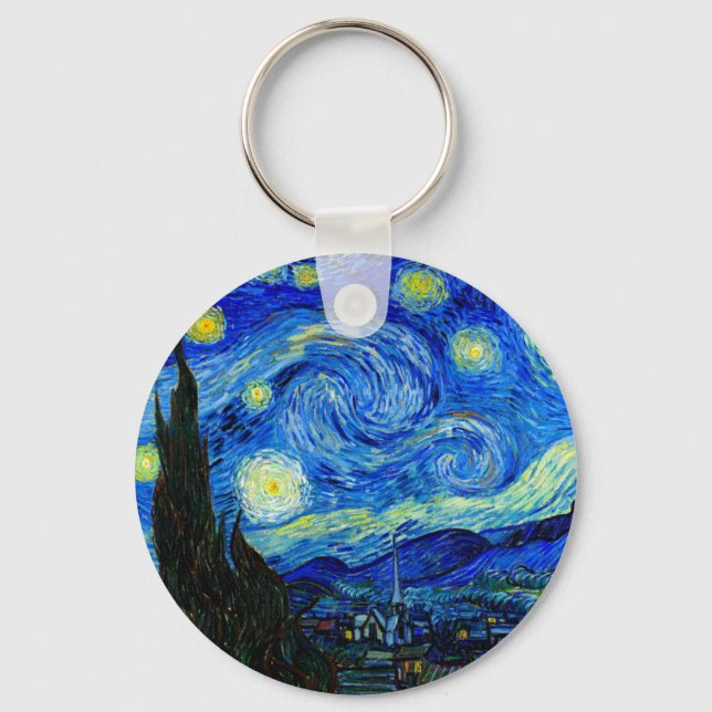 Starry Night by Van Gogh Key Ring (Front)