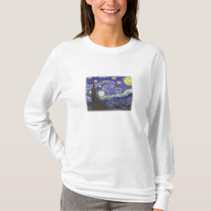 Starry Night by Van Gogh ladies long sleeve shirt
