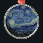 "Starry Night" by Van Gogh Metal Ornament<br><div class="desc">This design features a very high resolution unaltered and unedited reproduction of Van Gogh's famous "Starry Night" painting.</div>