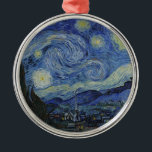 "Starry Night" by Van Gogh Metal Ornament<br><div class="desc">This design features a very high resolution unaltered and unedited reproduction of Van Gogh's famous "Starry Night" painting.</div>