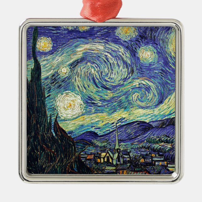 Starry Night by van Gogh Metal Tree Decoration (Front)