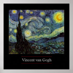 Starry Night by van Gogh Post-Impressionist Poster