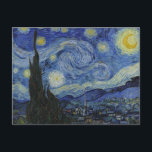Starry Night by Van Gogh Postcard<br><div class="desc">The Starry Night,  by Vincent van Gogh,  painted in 1889 during his stay at Saint-Rémy-de-Provence,  depicts a swirling night sky over a quiet village,  reflecting his emotional and artistic intensity.</div>