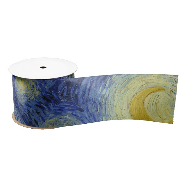 "Starry Night" by Van Gogh Satin Ribbon (Spool)