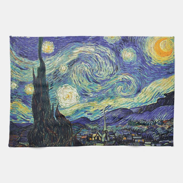 Starry Night by van Gogh Tea Towel (Horizontal)