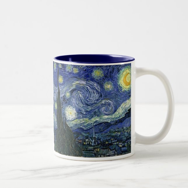 Starry Night by Van Gogh Two-Tone Coffee Mug (Right)